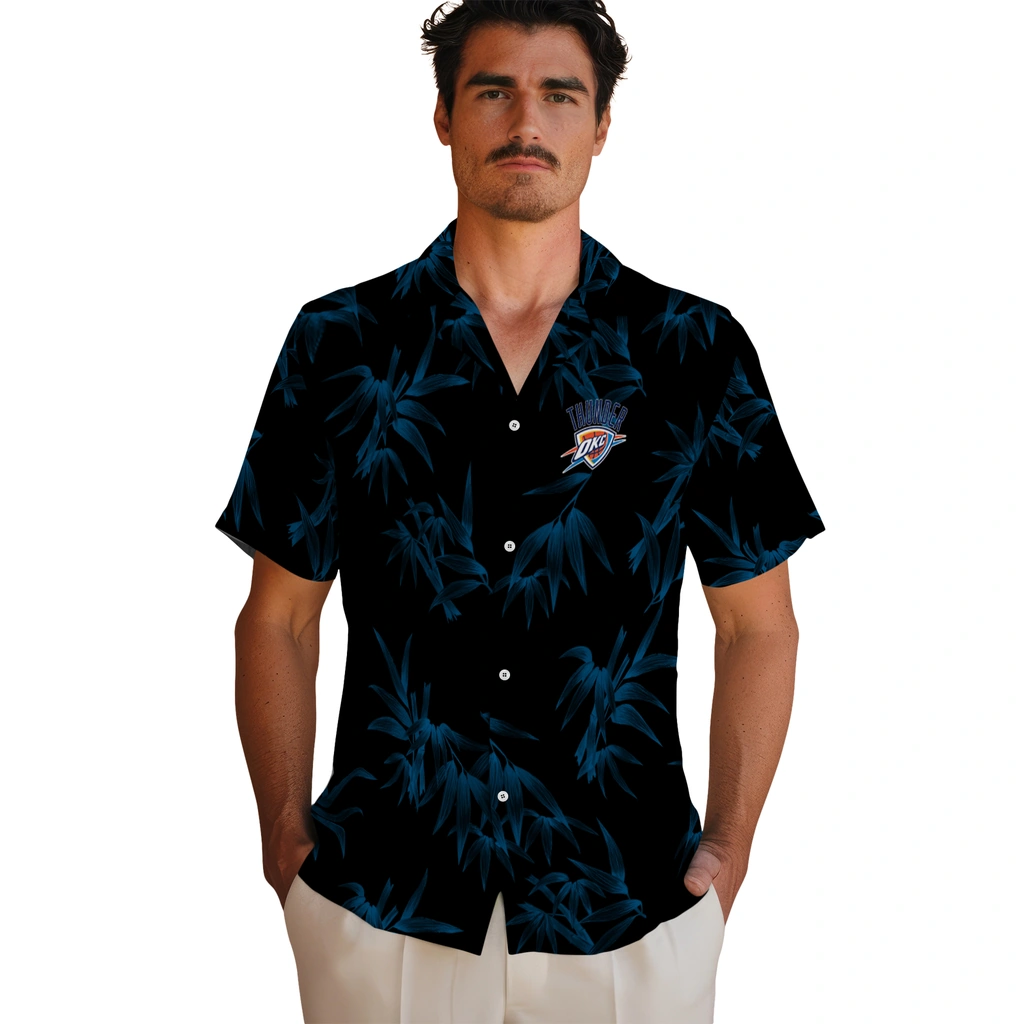 Oklahoma City Thunder Hawaiian Shirt - Bamboo Branches oklahoma city thunder bamboo branches blue black hawaiian shirts fashion forward