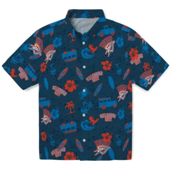 oklahoma city thunder beach vibe navy hawaiian shirts best selling