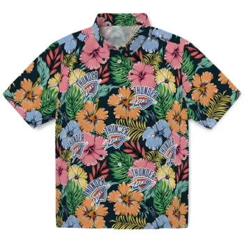 oklahoma city thunder brilliant hibiscus garden hawaiian shirts best selling