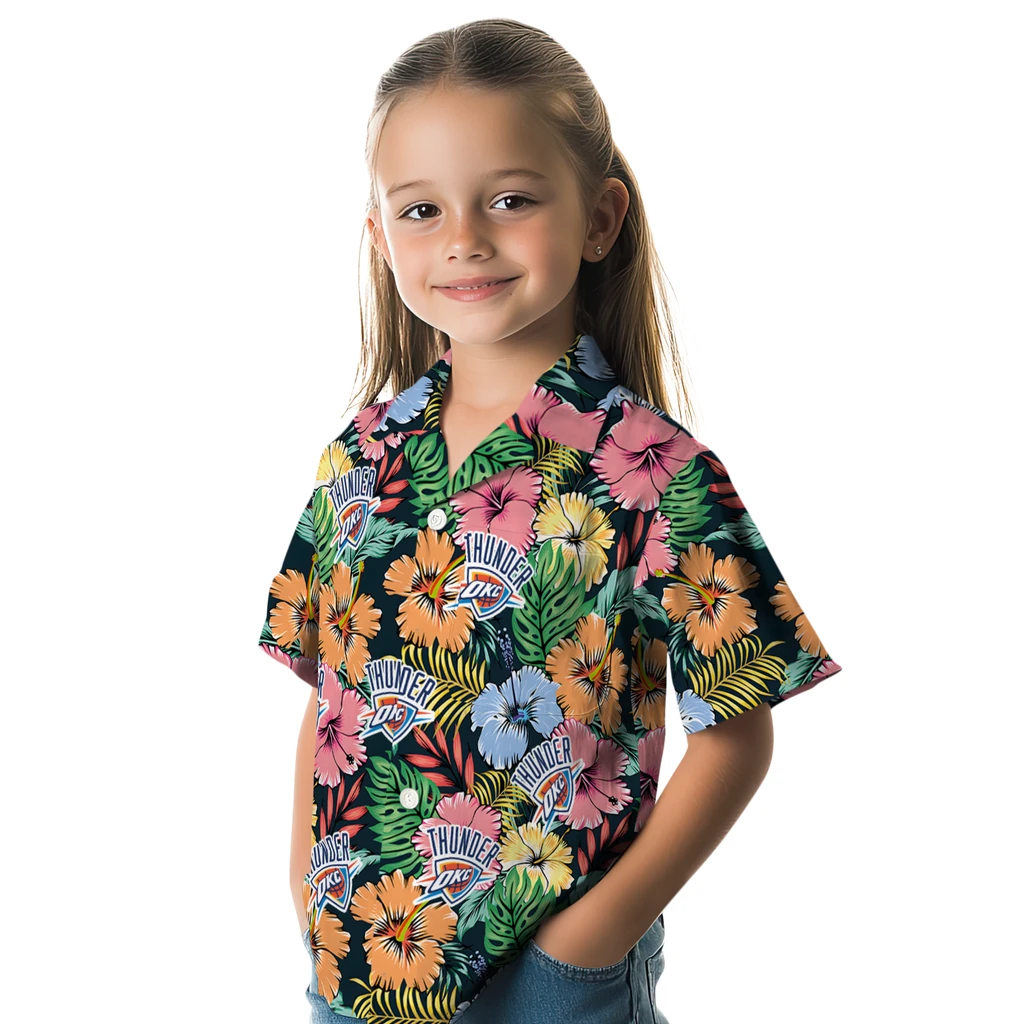 Oklahoma City Thunder Hawaiian Shirt - Brilliant Hibiscus Garden oklahoma city thunder brilliant hibiscus garden hawaiian shirts premium grade