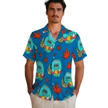 oklahoma city thunder bong smile blue hawaiian shirts fashion forward