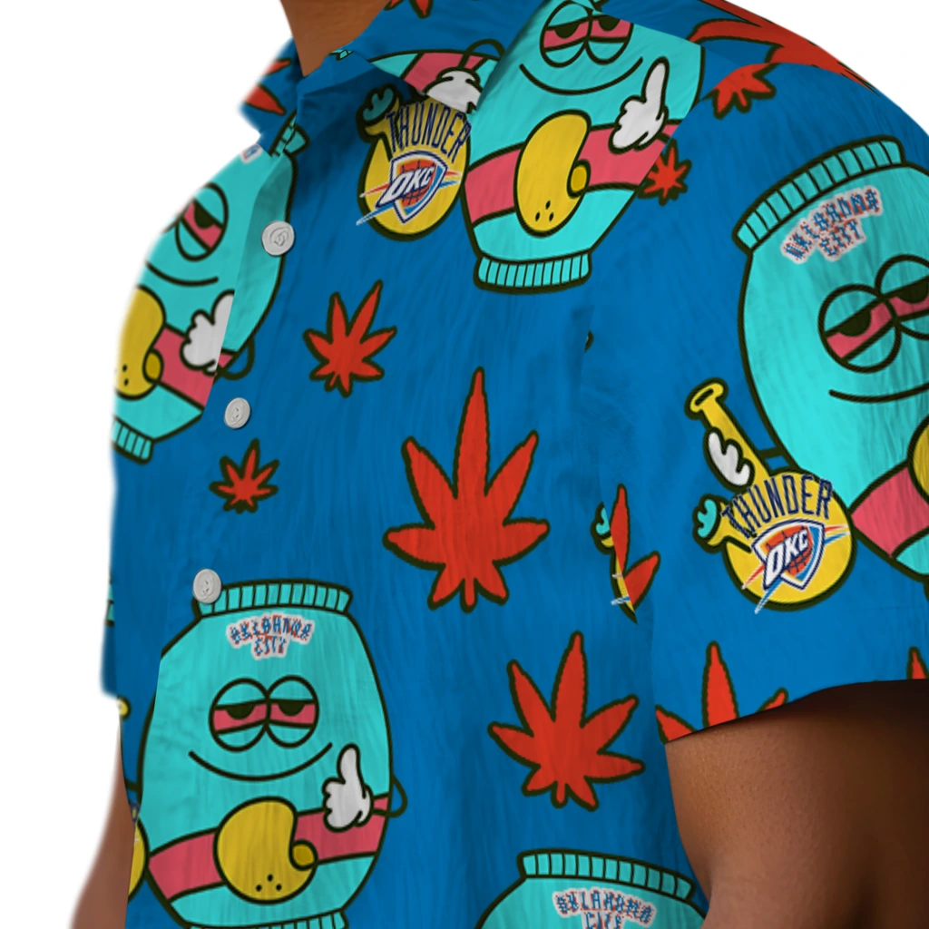 Oklahoma City Thunder Hawaiian Shirt - Chill Vibe oklahoma city thunder bong smile blue hawaiian shirts trendy