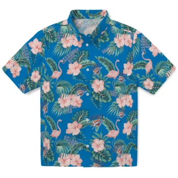 oklahoma city thunder flamingo palms blue hawaiian shirts best selling