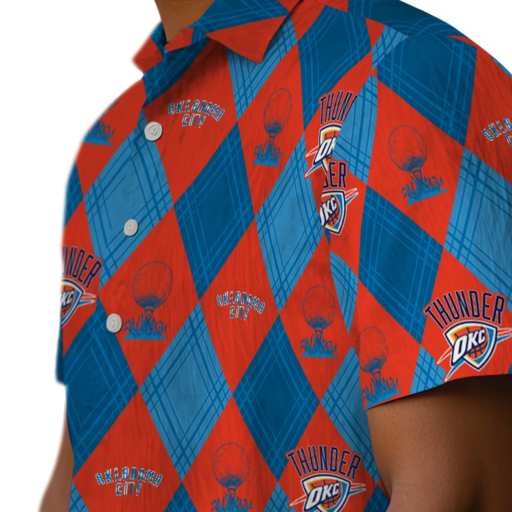 Oklahoma City Thunder Hawaiian Shirt - Golfing Plaid oklahoma city thunder balloon plaid blue hawaiian shirts trendy