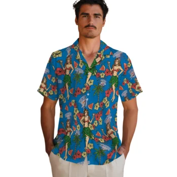 oklahoma city thunder hawaiian girls design blue hawaiian shirts fashion forward