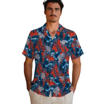 oklahoma city thunder hibiscus exotic blue hawaiian shirts fashion forward