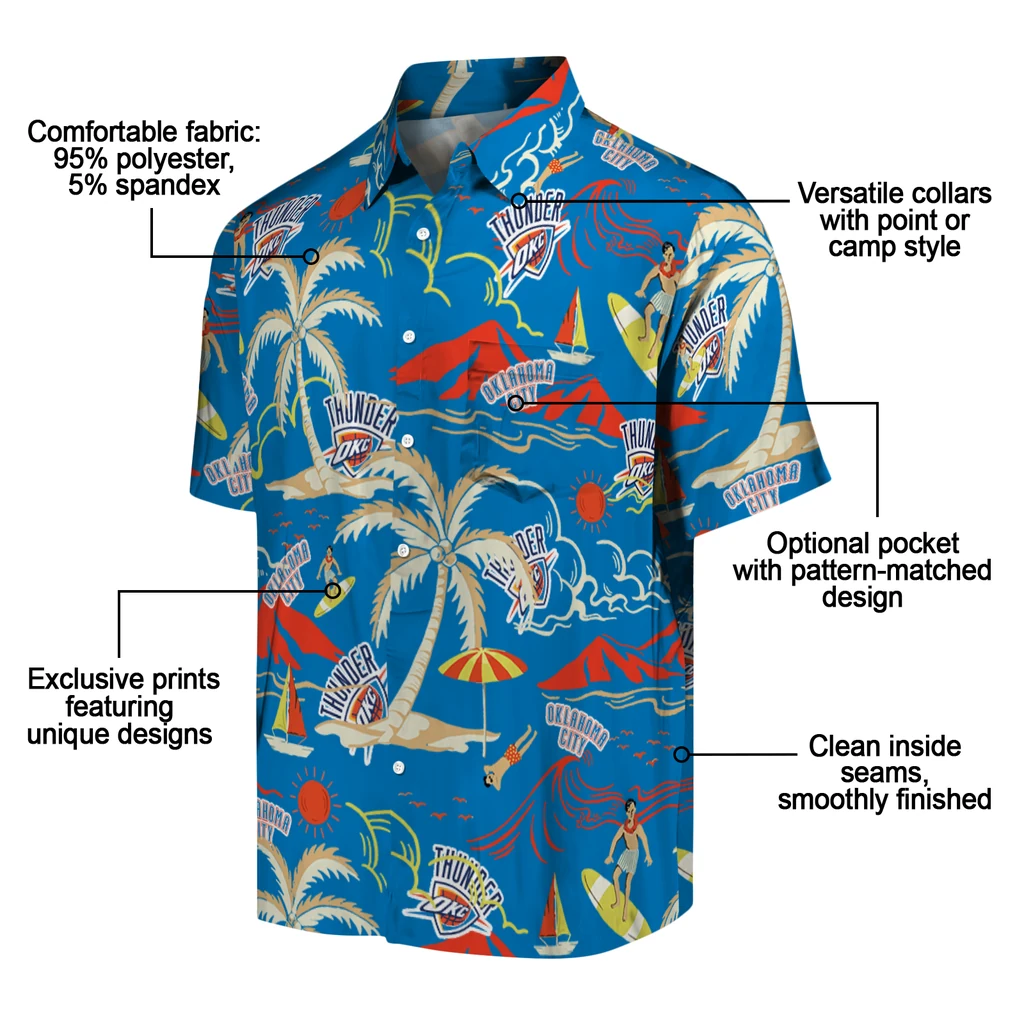 Oklahoma City Thunder Hawaiian Shirt - Palm Tree Island oklahoma city thunder palm tree island blue hawaiian shirts new arrival