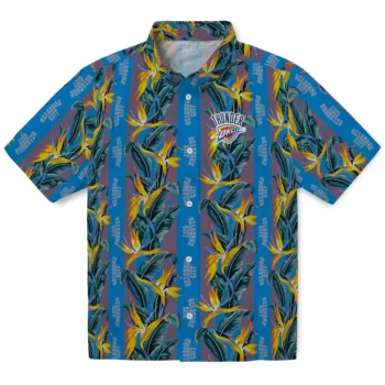oklahoma city thunder paradise vines blue hawaiian shirts best selling