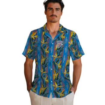 oklahoma city thunder paradise vines blue hawaiian shirts fashion forward