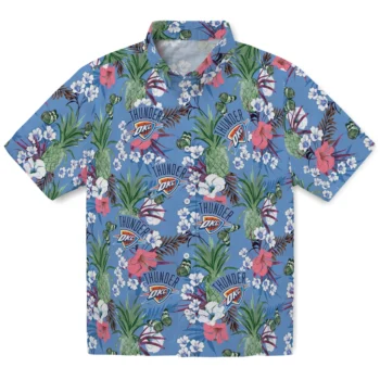 oklahoma city thunder pineapple bouquet best sky blue hawaiian shirts best selling