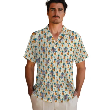oklahoma city thunder pineapple delight beige hawaiian shirts fashion forward