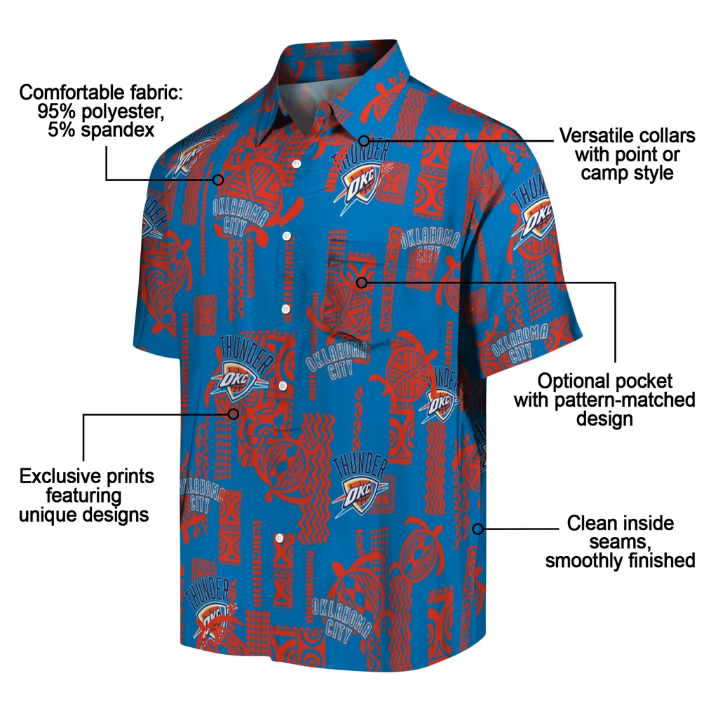 Oklahoma City Thunder Hawaiian Shirt - Turtle Lines oklahoma city thunder turtle lines blue hawaiian shirts new arrival