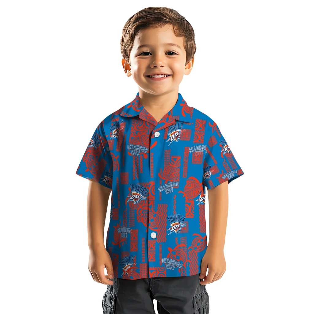 Oklahoma City Thunder Hawaiian Shirt - Turtle Lines oklahoma city thunder turtle lines blue hawaiian shirts top rated
