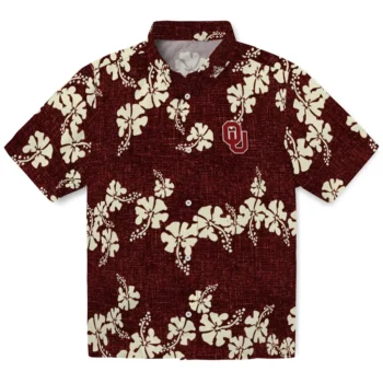 oklahoma sooners hibiscus petals crimson hawaiian shirts best selling