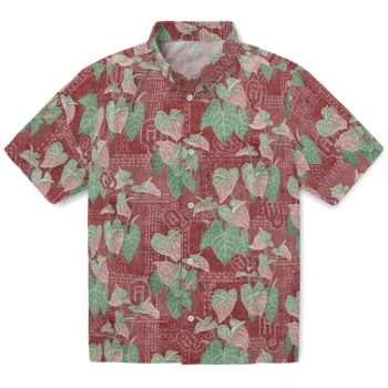oklahoma sooners anthurium overlay crimson hawaiian shirts best selling