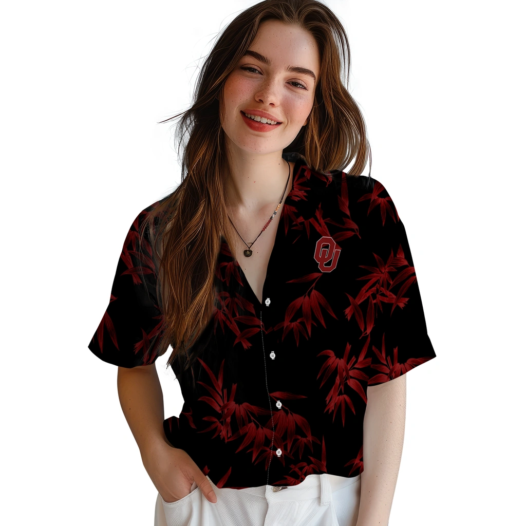Oklahoma Sooners Hawaiian Shirt - Bamboo Branches oklahoma sooners bamboo branches crimson black hawaiian shirts latest model