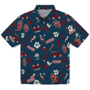 oklahoma sooners beach vibe navy hawaiian shirts best selling