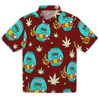 oklahoma sooners bong smile crimson hawaiian shirts best selling