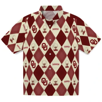 oklahoma sooners balloon plaid crimson hawaiian shirts best selling
