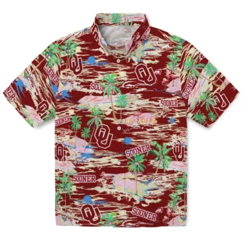 oklahoma sooners flamingo retreat crimson hawaiian shirts best selling