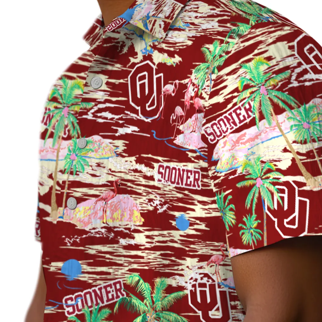Oklahoma Sooners Hawaiian Shirt - Hawaii Island oklahoma sooners flamingo retreat crimson hawaiian shirts trendy