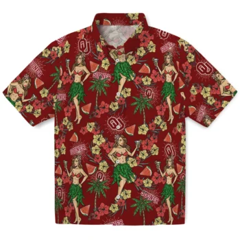 oklahoma sooners hawaiian girls design crimson hawaiian shirts best selling
