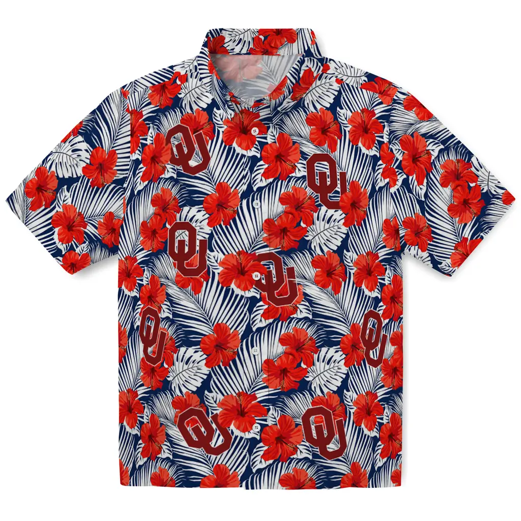 Oklahoma Sooners Hawaiian Shirt - Hibiscus Fiesta oklahoma sooners hibiscus fiesta red royal blue hawaiian shirts best selling