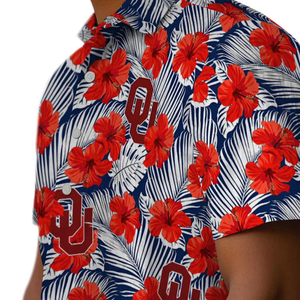 Oklahoma Sooners Hawaiian Shirt - Hibiscus Fiesta oklahoma sooners hibiscus fiesta red royal blue hawaiian shirts trendy