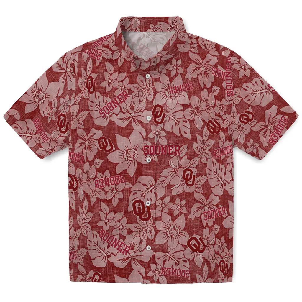 Oklahoma Sooners Hawaiian Shirt - Hibiscus Oasis oklahoma sooners hibiscus oasis crimson hawaiian shirts best selling