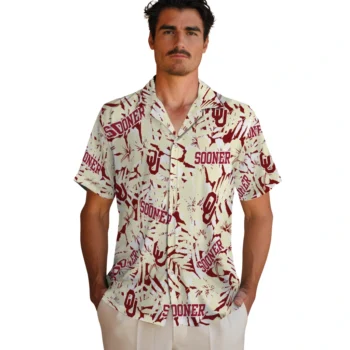 oklahoma sooners hibiscus overlay hawaiian shirts fashion forward