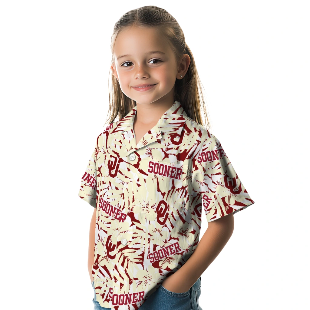 Oklahoma Sooners Hawaiian Shirt - Hibiscus Overlay oklahoma sooners hibiscus overlay hawaiian shirts premium grade
