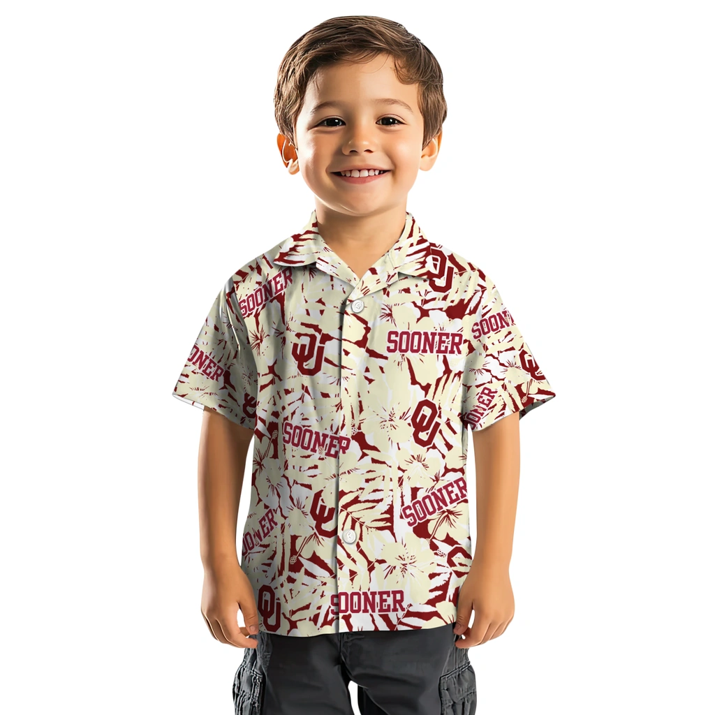 Oklahoma Sooners Hawaiian Shirt - Hibiscus Overlay oklahoma sooners hibiscus overlay hawaiian shirts top rated