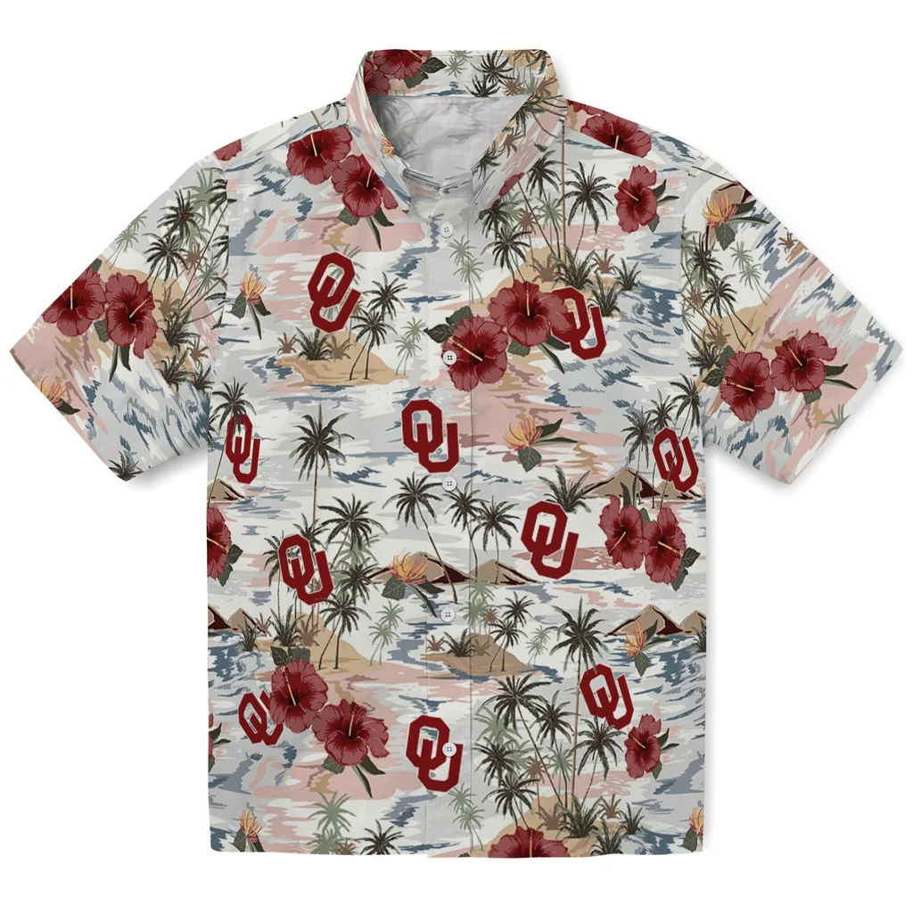 Oklahoma Sooners Hawaiian Shirt - Hibiscus Seaside oklahoma sooners hibiscus seaside white hawaiian shirts best selling