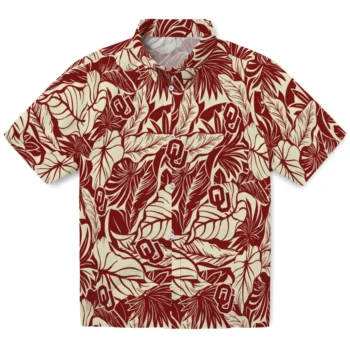 oklahoma sooners monstera layer crimson hawaiian shirts best selling