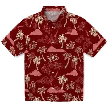 oklahoma sooners palm and clouds crimson hawaiian shirts best selling