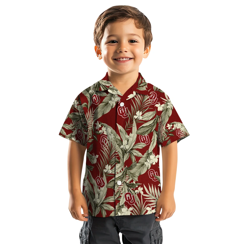 Oklahoma Sooners Hawaiian Shirt - Palm Leaves oklahoma sooners palm leaves crimson hawaiian shirts top rated