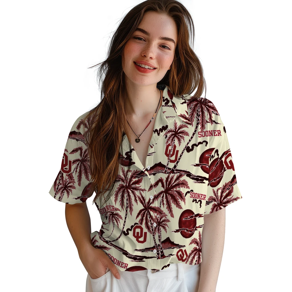 Oklahoma Sooners Hawaiian Shirt - Palm Sunset oklahoma sooners palm sunset hawaiian shirts latest model