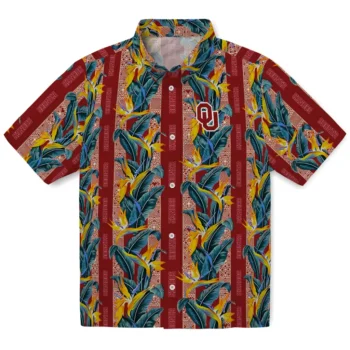 oklahoma sooners paradise vines crimson hawaiian shirts best selling