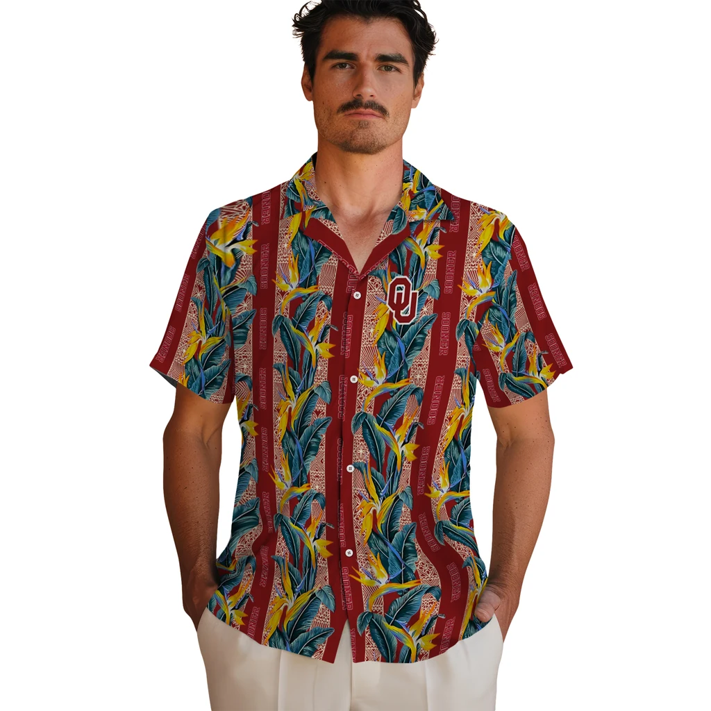 Oklahoma Sooners Hawaiian Shirt - Paradise Vines oklahoma sooners paradise vines crimson hawaiian shirts fashion forward