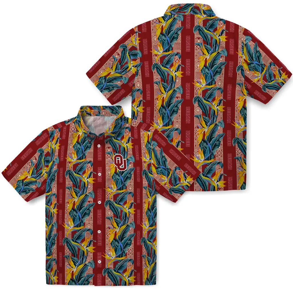 Oklahoma Sooners Hawaiian Shirt - Paradise Vines oklahoma sooners paradise vines crimson hawaiian shirts high quality