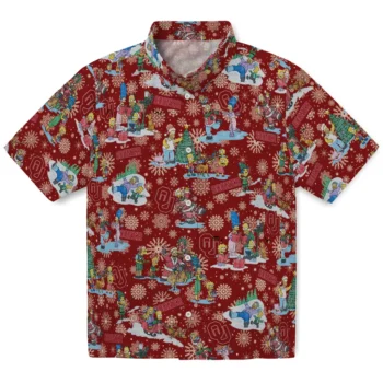 oklahoma sooners simpsons christmas crimson hawaiian shirts best selling