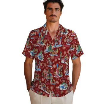 oklahoma sooners simpsons christmas crimson hawaiian shirts fashion forward