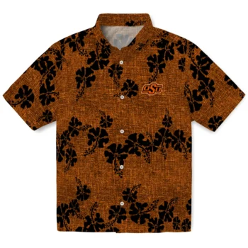 oklahoma state cowboys hibiscus petals orange hawaiian shirts best selling