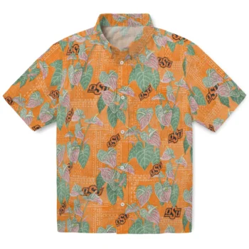 oklahoma state cowboys anthurium overlay orange hawaiian shirts best selling