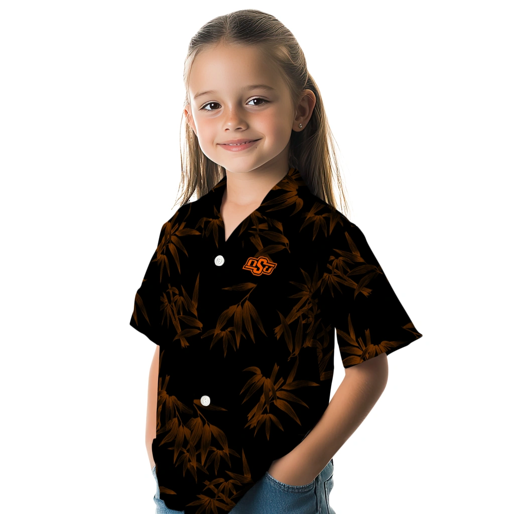 Oklahoma State Cowboys Hawaiian Shirt - Bamboo Branches oklahoma state cowboys bamboo branches orange black hawaiian shirts premium grade