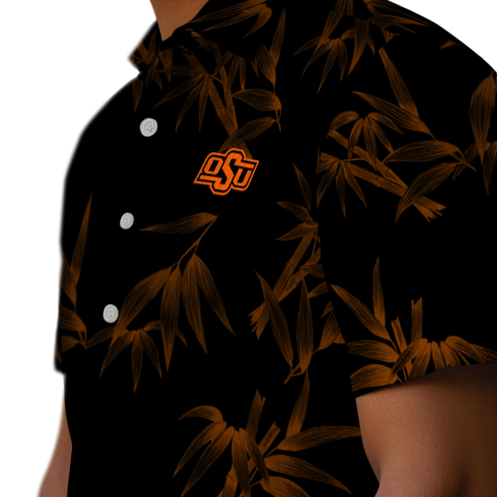 Oklahoma State Cowboys Hawaiian Shirt - Bamboo Branches oklahoma state cowboys bamboo branches orange black hawaiian shirts trendy