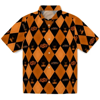 oklahoma state cowboys balloon plaid orange hawaiian shirts best selling