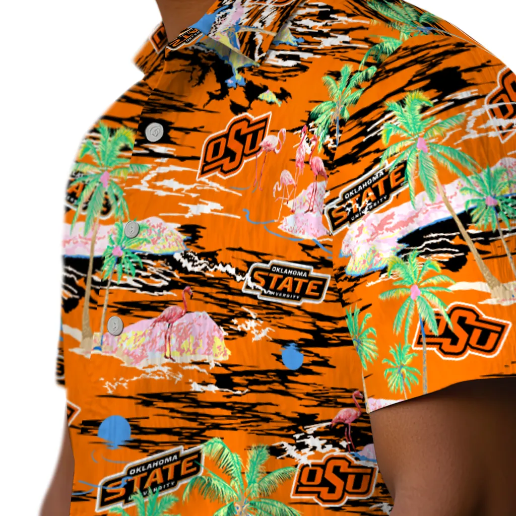 Oklahoma State Cowboys Hawaiian Shirt - Hawaii Island oklahoma state cowboys flamingo retreat orange hawaiian shirts trendy