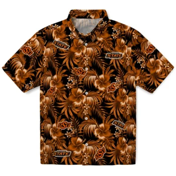 oklahoma state cowboys hibiscus exotic orange hawaiian shirts best selling