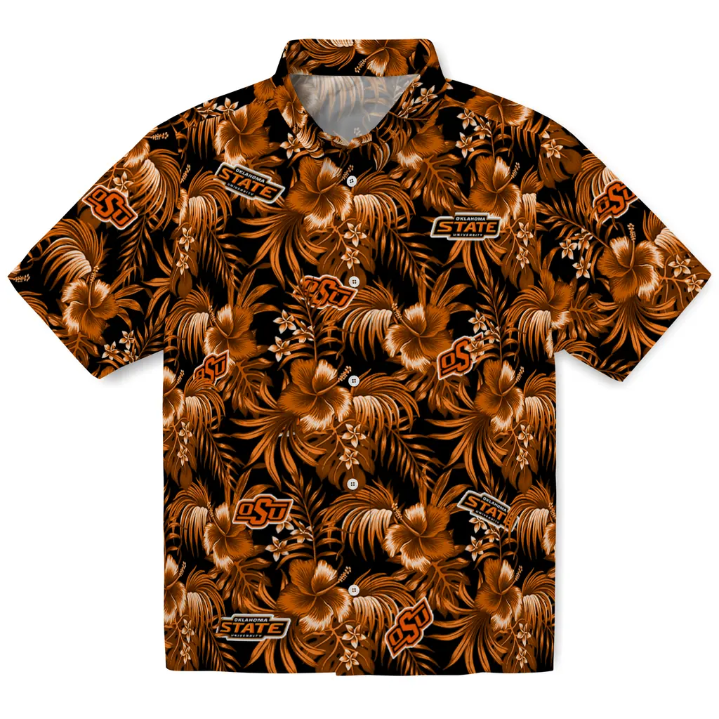 Oklahoma State Cowboys Hawaiian Shirt - Hibiscus Exotic oklahoma state cowboys hibiscus exotic orange hawaiian shirts best selling